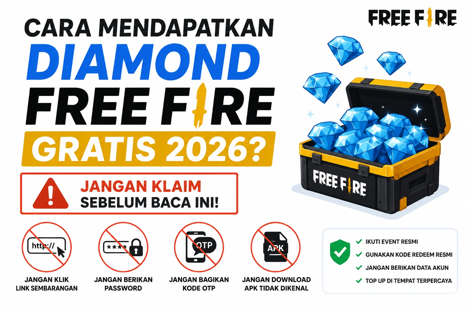 Cara Mendapatkan Diamond Free Fire Gratis 2026? Jangan Klaim Sebelum Baca Ini