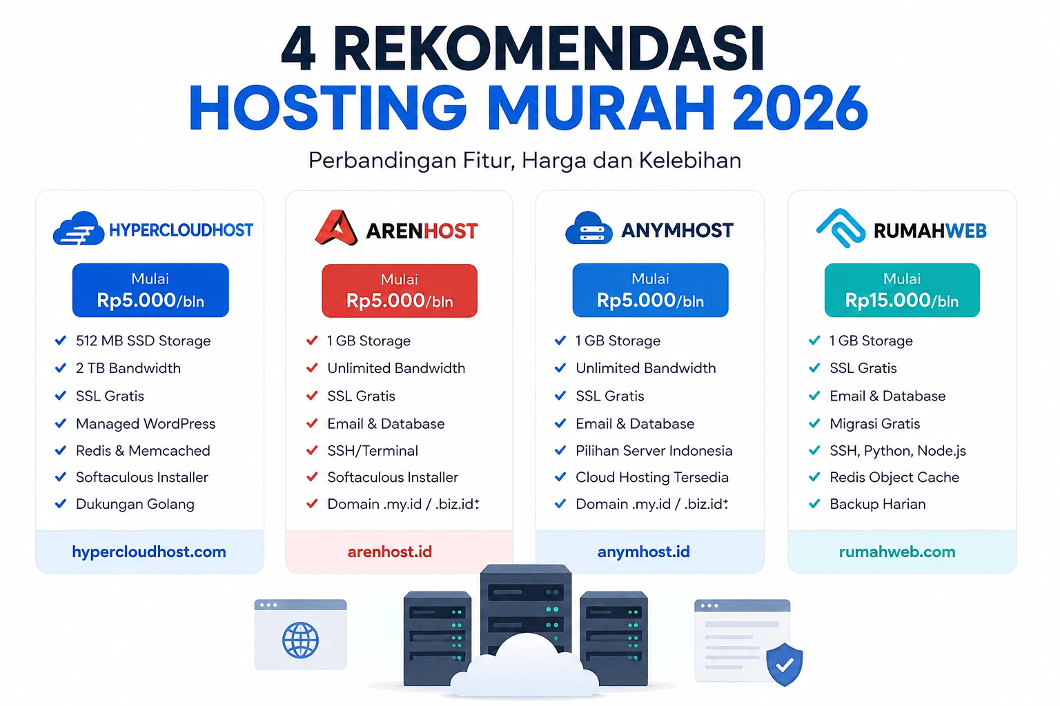 4 Rekomendasi Hosting Murah 2026: Mulai Rp5 Ribuan, Mana yang Cocok?